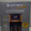 West Bend Timeless 12-Cup Programmable Coffee Maker with Brew Strength Selector for Hot and Iced Coffee, Includes 1-4 Cup Brew Option and Permanent Filter