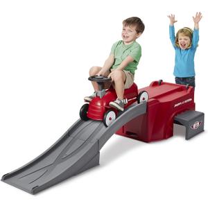 Radio Flyer Ride On Kids Toy, Indoor and Outdoor Sport Car with Ramp, 500, Red
