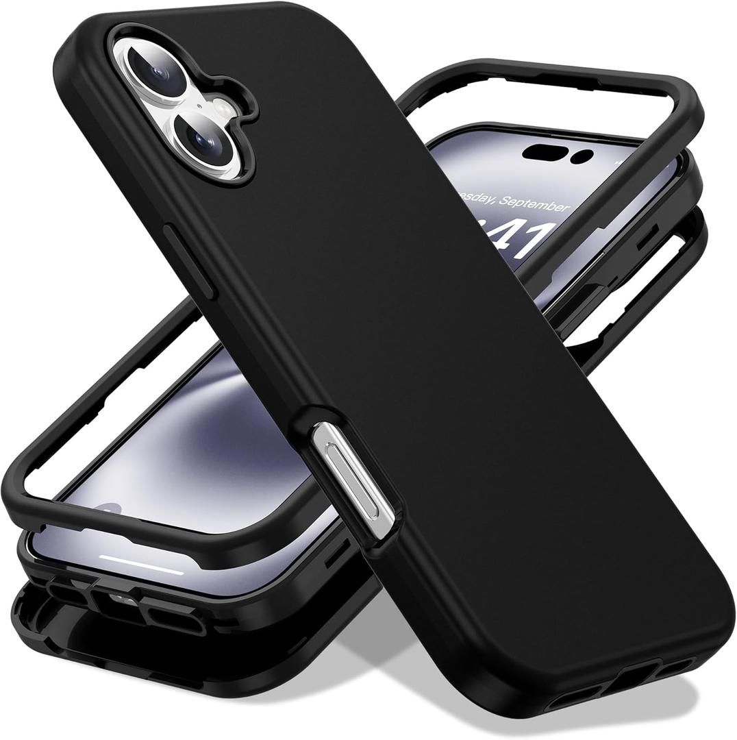 Designed for iPhone 16 Plus Case 6.7''with [Military Drop Protection][Compatible with Mag-Safe] Shockproof 16 Plus Phone Case for Men Wowen,Black
