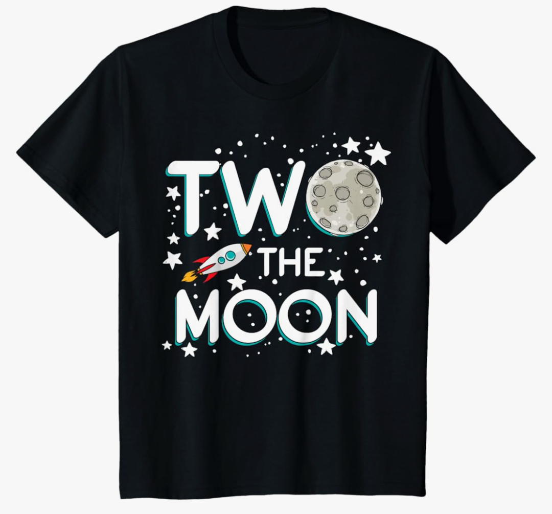 Two The Moon Toddler 2nd Birthday Gift for 2 Year Old T-Shirt 2T