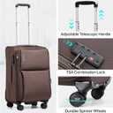 Hanke 28 Inch Luggage Softside Expandable Suitcases with Spinner Wheels, Travel Checked Luggage for Women Men(Coffee)