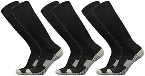 Baseball Socks 3 Pairs for Kid Youth Adult (4-20 Years Old) Team Sport Athletic Soccer Socks Cushion Softball Socks, L, Black