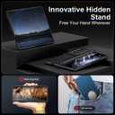 for Samsung Galaxy Z Fold6 Case: Slim Hinge Stand Case with Screen Protector & S Pen Holder - Full Body Rugged Hard Protective Phone Cover for Women Men (Black)