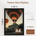 A4 Picture Frame 5 Pack, Classic Black 8.3x11.7 Photo Frame for Horizontal or Vertical Wall Mounting
