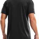 Men's UPF 50+ Sun Protection Dry Fit Workout T-Shirts Rash Guard Swim Shirts Moisture Wicking Tee for Athletic, Beach, Hiking (Black, M)