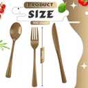 300 Pcs Plastic Silverware Heavy Duty Cutlery Set Plastic Utensils Set Includes 100 Disposable Spoons 100 Forks Knives for Parties Catering Family Gathering(Gold)