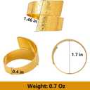 Gold Napkin Rings Set of 8, Metal Rose Pattern Napkin Ring