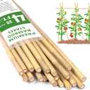 Plant Stakes 4FT, Natural Bamboo Stakes, HAINANSTRY 25Pcs Sturdy Bamboos Garden Stake, Bamboo Sticks for Plants, Beans, Indoor and Outdoor Climbing Plants, Tomato Vegetable Stakes for Garden