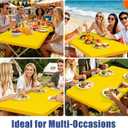 Moosfor Spandex 8 Foot Rectangle Table Cloth 2 Pack, Elastic Fitted Tablecloths for Picnic, Stretch Washable Patio Table Cover for Outdoor, Camping, Banquet and Parties (Yellow, 30"x96")