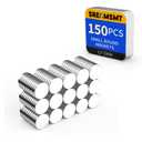 Small Magnets, Refrigerator Magnets, 150 Pack 12x2mm Neodymium Magnet for Crafts, Rare Earth Magnet for 3D Printing, DIY, Whiteboard, Billboard in Home, Kitchen, Office, School
