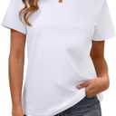 Cotton Basic T Shirts for Women,Crew Neck Short Sleeve Summer Shirts,Solid Loose Fit Tshirt, Plain Workout Tops, Undershirts 2XL