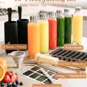 All-in-One 16-Piece Glass Bottle Set with 6 18 oz Water Bottles, Lids & Accessories, Reusable, Leak-Resistant & Dishwasher Safe for Juice, Smoothies & Daily Use