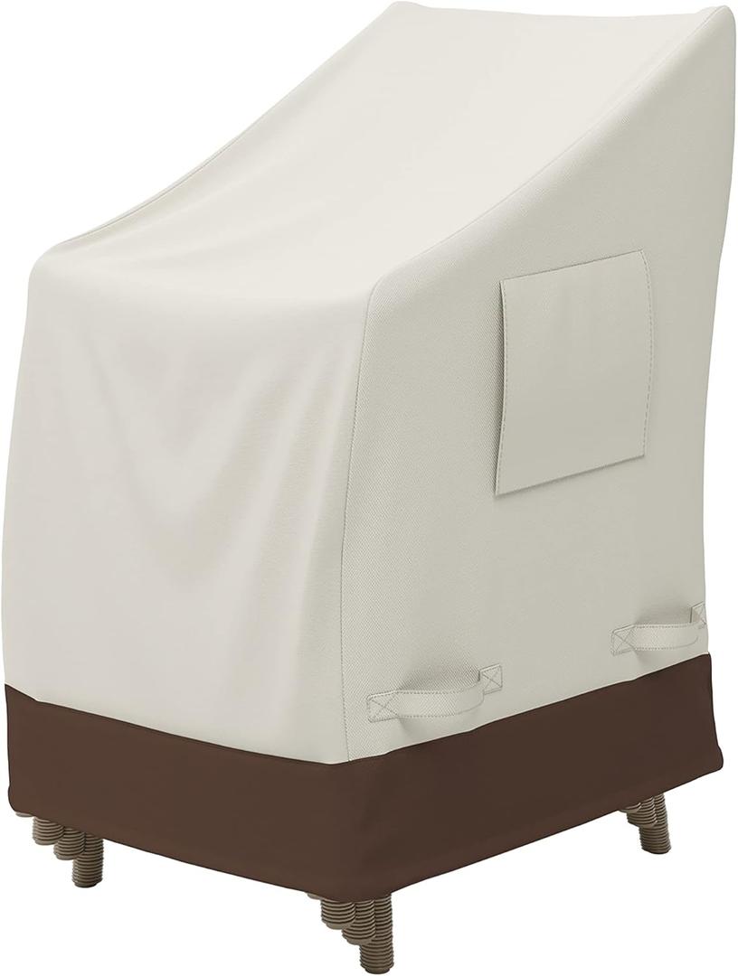 Outdoor Patio Chair Cover Waterproof, Anti-UV, Durable, Beige/Tan (1-Pack)