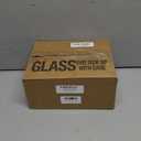 JUVITUS Amber 4 oz Glass Packer Bottle with Black Ribbed Lid (12 pack)