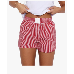 Yoawdats Women's Y2K Lounge Shorts Summer Striped Print Elastic Waist Boxer Shorts Loose Casual Pajama Bottoms Beachwear S