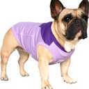 iChoue French Bulldog Summer Cooling Shirt for Dogs UV Sun Protection Vest Sleeveless Breathable Tank Top English Pug Purple - Medium (Medium ( 15 - 25 lbs ))