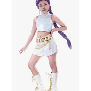 KIRA KIRA Movie Anime White Cosplay Costume Doki-SR Pop Singer Cosplay White Dance Outfits Halloween Costume
