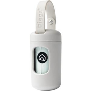 DIGGS Dog Poop Bag Dispenser for Leash - Premium Dog Waste Bag Holder with Easy One-Hand Dispensing (Ash)