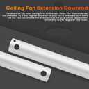 24 inch Ceiling Fan Downrod with Extension Cord, 2-Foot White Ceiling Fan Extension Rod, 1-inch OD, Ceiling fan Downrod for Various Fans (White, Not Threaded)