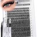 Flaunt Lash Clusters Kit Wispy Cluster Eyelash Extensions Kit CD-Curly Natural Individual Lashes DIY Lash Extension Kit 132Pcs Flora Cluster Lashes with Bond and Seal and Tweezers by Mavphnee (8-18MM)