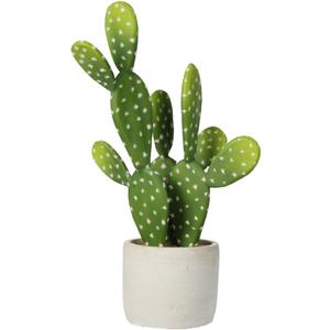 DILATATA 13' Small Fake Cactus Plant Potted 'Prickly Pear Cactus' Faux Cacti for Home Garden Office Decor Housewarming Gifts