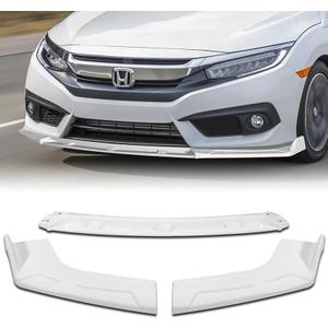 Front Bumper Spoiler Car Mods Exterior Accessories Replacement Parts Assembly, Air Chin Body Kit Splitter (Painted White) 3 Pcs Front Bumper Spoiler Car Mods Exterior Accessories Replacement Parts Assembly, Air Chin Body Kit Splitter (Painted White) 3 Pcs