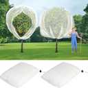 2 PCS 8 X 8 Ft Large Fruit Tree Netting Bags, Tree Netting Cover with Zipper and Drawstring, Plant Mesh Net Blueberry Bush Bird Netting for Garden Protection from Cicadas Squirrel Bug Bird