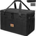 Tactical Camping Storage Bag Utility Tote Bag Camping Kitchen Organizer with Axe Holder & Shoulder Strap (Medium (38L), Black)