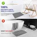 Fast Drying Stone Bath Mats for Bathroom, Non-Slip Diatomaceous Earth Bath Mat, Super Absorbent Bath Mat Stone Dark Gray Wave, 1'3" x 1'11"