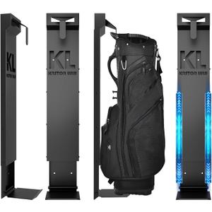 Wall Mount Golf Bag for Garage, Carbon Steel Silent Sliding Rail Golf Bag Holder Wall Mount Rack, Golf Bag Storage Organizer for Golfing Clubs, Home, Basement - 2 Pcs