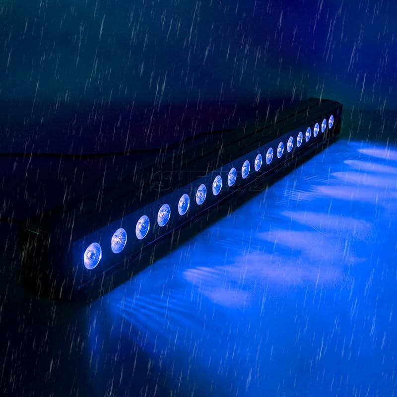 SHEHDS Wall Wash Light Bar/Strip IP65 Waterproof LED 18x12W RGBW 4IN1 Stage Light Bar 40° Beam Angle Aluminum Shell Outdoor DMX512 Horse Race Strobe