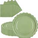 2 x 40 Pcs Party Dessert Plates and Napkins Sets Sage Green 9" Paper Plates and 6.5" Napkins Party Supplies Tableware Decoration For Birthday Picnic