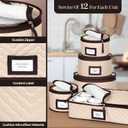 2 x China Storage Containers 5-Piece Set Moving Boxes for Dinnerware, Glasses, Plates, Mugs and Saucers Sturdy Quilted Microfiber Dish Organizer with Dividers for Seasonal Storage - Holds Set of 12