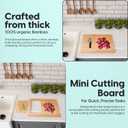 Bamboo Cutting Board Set with Knife Sharpener  Thick Wood Boards with Juice Groove, Silicone Container & Handles Non-Toxic Over Sink Design Ideal Kitchen Gifts