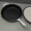 Hisencn Enameled Cast Iron Skillet Set - 3-Piece Fry Pans (8",9.5",11"), PFAS/PTFE/PFOA-Free, Oven & Induction Safe, Cream White Cookware for Gas, Electric, Ceramic Stovetops​