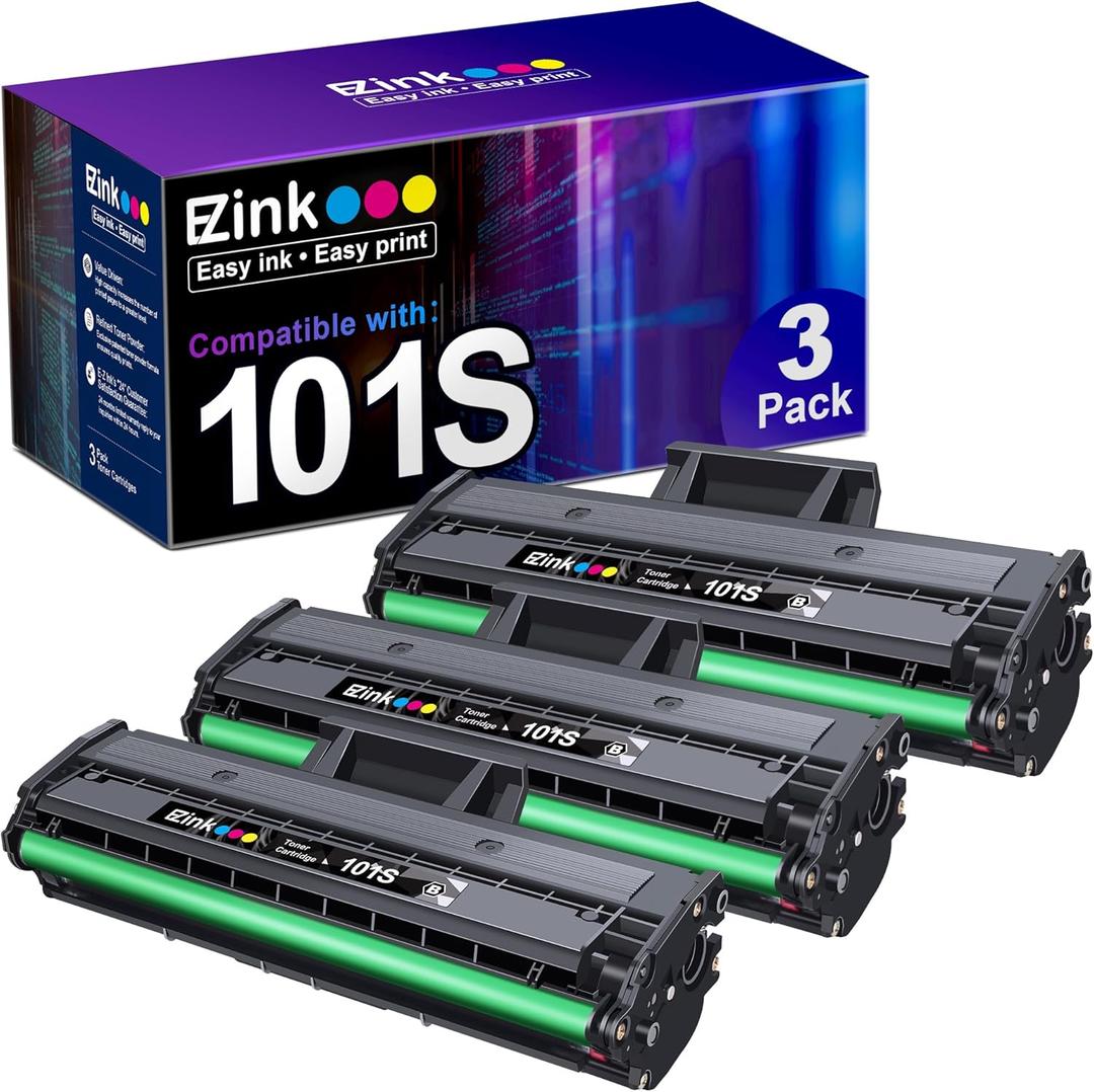 E-Z Ink Compatible Toner Cartridge Replacement for Samsung MLT-D101S 101S MLTD101S to use with ML-2166W ML-2160 ML-2165 SCX-3405W ML-2165W SCX-3405FW SCX-3400 SCX-3401FH SF-760P Printer (3 Black) E-Z Ink Compatible Toner Cartridge Replacement for Samsung MLT-D101S 101S MLTD101S to use with ML-2166W ML-2160 ML-2165 SCX-3405W ML-2165W SCX-3405FW SCX-3400 SCX-3401FH SF-760P Printer (3 Black)