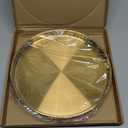 Thenshop 1 Pcs 12 Inch Gold Round Serving Tray Stainless Steel Circle Decorative Vanity Gold Plate Metal Jewelry Makeup Organizer Dishes for Gift Wedding Coffee Table Bathroom Dessert Christmas