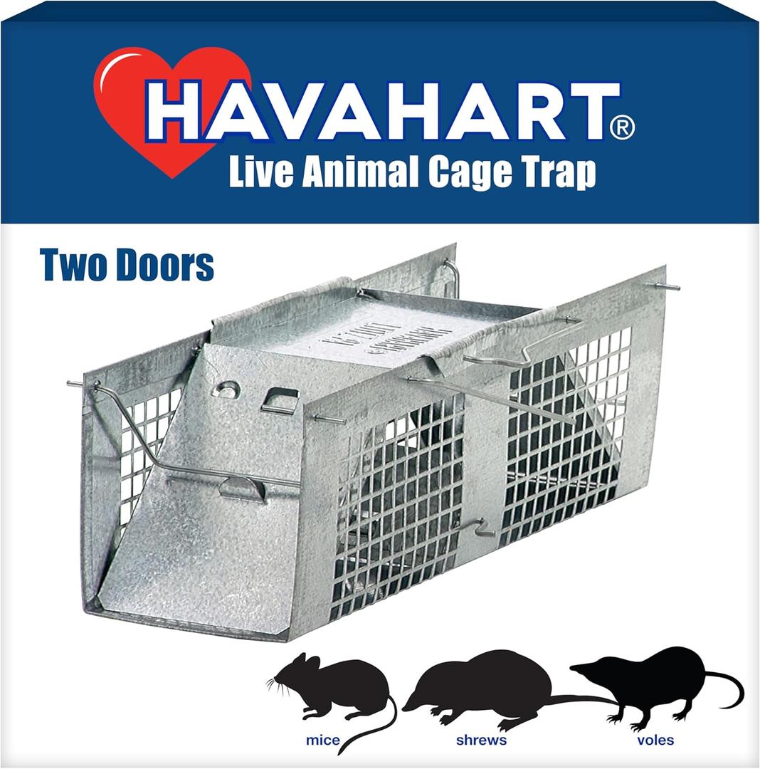 Havahart X-Small 2-Door Humane Catch and Release Live Animal Trap for Moles, Rodents, Shrews, Mice, Voles, and Other Small Animals - 1020 - Live Catch Mouse Trap