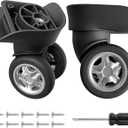 Luggage Wheels Replacement 2 Pack Heavy-Duty Suitcase Casters with 2 Screw Holes,360° Smooth Rolling Spinner Wheels for Luggage Repair(FW154), 5cm/D-8.6cm/H