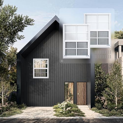 MHirmosy 2 Pcs 18" x 23" White Shed Windows with Tempered Glass & Fiberglass Screen - Flush Mount Sliding Windows for Chicken Coop, Playhouse, Garage (Weatherproof & Easy Install)