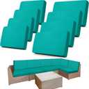 Newwiee 8 Pcs Stretch Patio Outdoor Cushion Covers Replacement for 4 Backrests and 4 Patio Cushions Covers, Waterproof Couch Sofa Slipcover Furniture Protector, Thin Fabric Breathable (Fruit Green)
