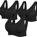 Women's Sports Bras, Yoga Comfort Seamless Stretchy Sports Bra for Women, 3 Pack, Size L