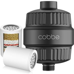 Cobbe Shower Filter for Hard Water Shower Head Filter - with Replaceable Filter Cartridges - High Output Shower Water Filter for Removing Chlorine and Harmful Substance, Matte Black 