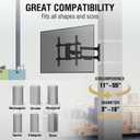CondoMounts 32"–70" TVs | Indoor Full Motion TV Mount Fits Large Pillars & Poles 8" & Up, No Drill Gazebo & Pergola TV Mount, VESA 400x400, Holds 80 lbs, TV (32"–60") | Full Motion