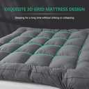 WhatsBedding 5 Inch Memory Foam Mattress Topper Queen Size, Filled with Shredded Foam & Goose Feather, 100% Cotton Cover Feather Bed Topper, 4 Layers Design, CertiPUR-US Certified, Grey, 60x80 (Gray)