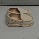 SOFMUO Toddler Boys Girls Loafers Slip On Little Kids Oxford Dress Flats Casual Boat Shoes School Uniform Moccasin Daily Walking Shoes (Suede Beige, 21)
