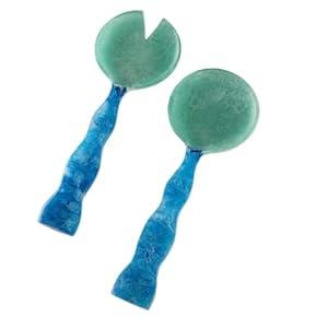 Folkulture Salad Servers or Salad Tongs | Set of 2 (12") Serving Spoons in Kitchen Essentials or Salad Hands Set | Resin Salad Tongs for Serving | Christmas Gifts for Women Unique