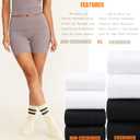 AugRing Women's Striped Cotton Crew Socks Cozy Casual Athletic Quarter Socks for Running & Gym Size 5-11
