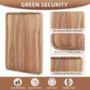 2 PCS Solid Acacia Wood Serving Trays 13 * 9 inch Rectangular Wooden Serving Platters Natural Wooden Boards for Bar Coffee PartyWood Log Color