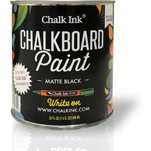 Chalk Ink Chalk Paint  Premium Matte Black Chalkboard Paint for Walls, Wood, Furniture, and Crafts